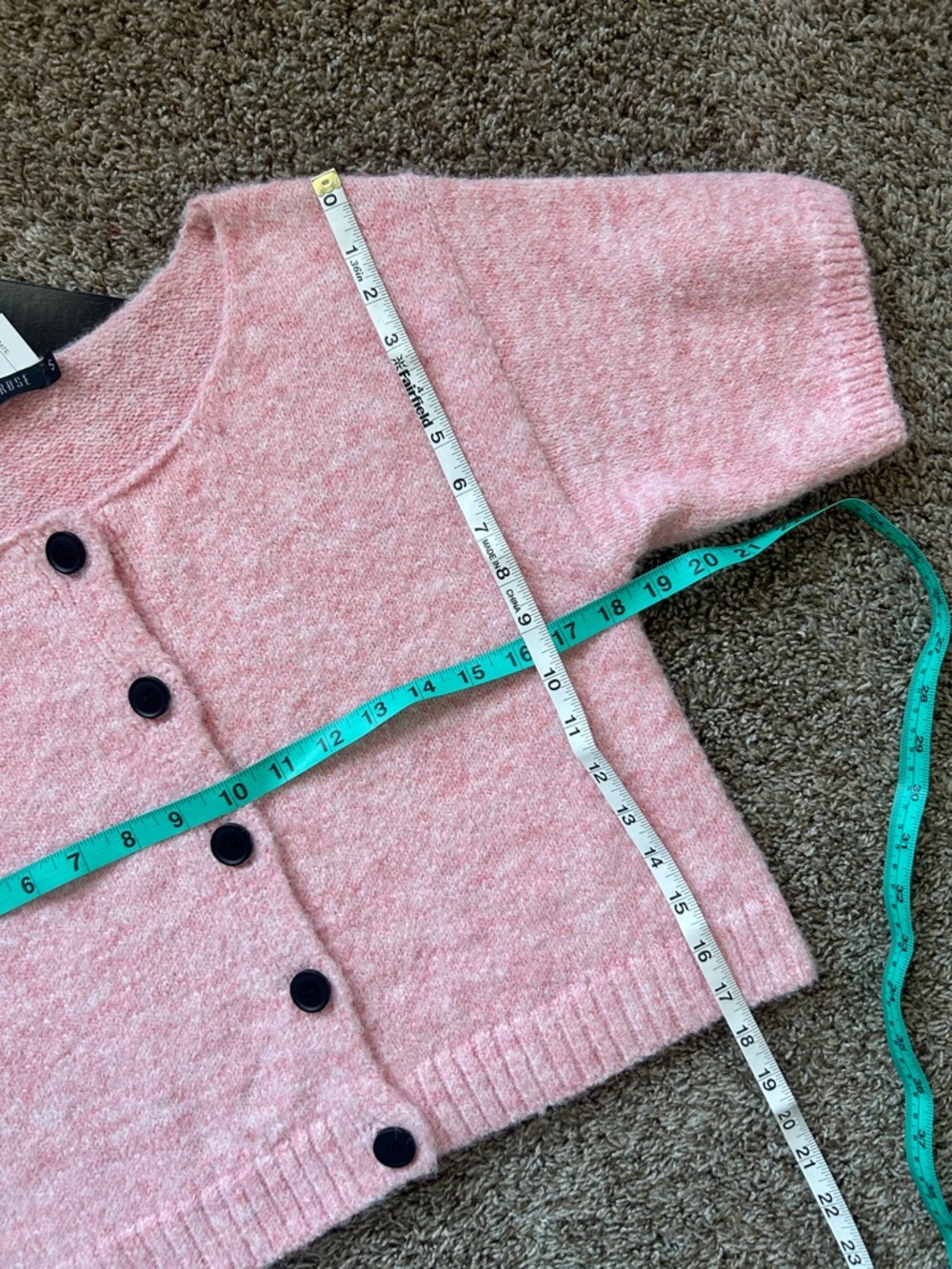 Mikarose Soft Pink Button Front Short Sleeve Cardigan - Picture 6 of 6
